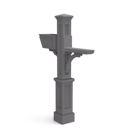 MAYNE Westbrook Plus Mail Post, Includes Post, Planter And Mailbox Arm, Graphite Grey 5830-GRG